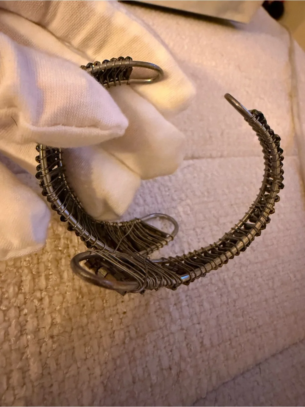 Handmade Sculptural Beaded Cuff Bracelet